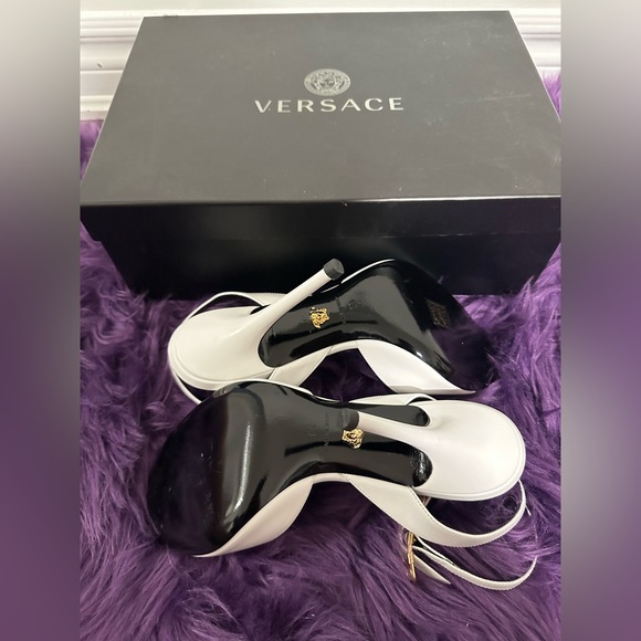 Versace Safety Pin High Heel Sandals - Picture 7 of 9
